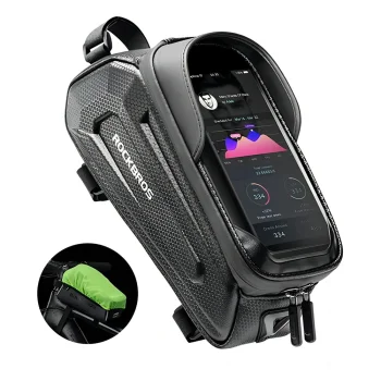 Dviračio rėmo krepšys Rockbros B68 su skyriumi telefonui, 1.7 l, juodas