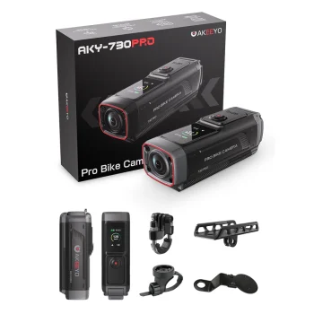 AKEEYO 730Pro 4K Handlebar Video Recorder Sports Camera for Bikes and Motorcycles Black
