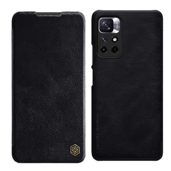 Atverčiamasis dėklas Nillkin Qin Case skirtas Xiaomi Poco M4 Pro 5G / Redmi Note 11, juodas