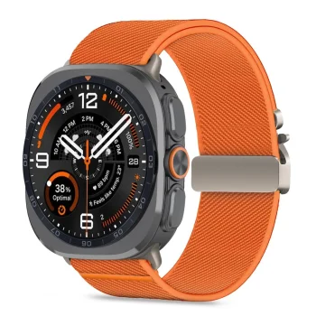 Tech-Protect Nylon Clasp dirželis laikrodžiui Samsung Galaxy Watch Ultra 47mm, oranžinis