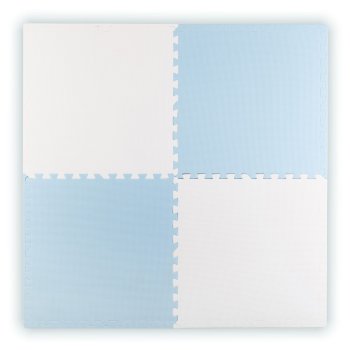 Ricokids foam puzzlė žaidimų kilimėlis, 4 vnt., 120x120 cm, mėlynas / baltas