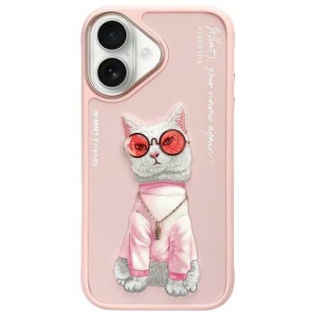 Nimmy Glasses Cool Cat dėklas telefonui iPhone 16, rožinis