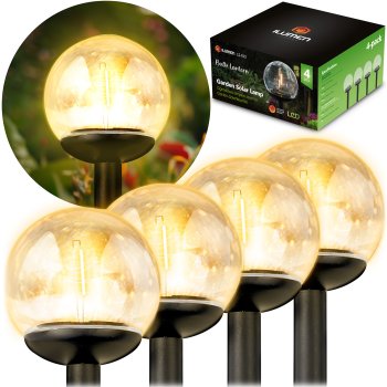 Ilumen LS-103 Solar Garden Lights, Transparent Balls, 4 Pcs