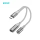 BWOO BZ67 adapteris 2in1 USB-C į 3.5mm ir USB-C PD 65W pilkas