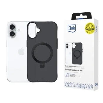 Dėklas 3mk Smoke Case Mag&Stand, skirtas iPhone 17, juodas