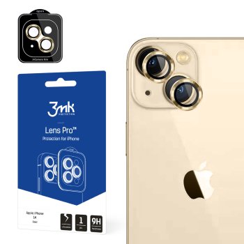 3mk Lens Protection Pro Camera Glass for iPhone 14 Gold