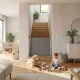 ECOTOYS susukamas apsauginis vartelis laiptams ir durims, 160 cm, pilkas