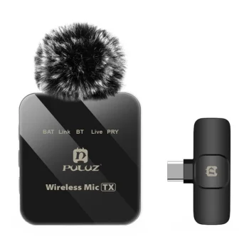 Belaidis mikrofonas Puluz PU648B, USB-C, juodas