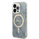 Guess rinkinys iPhone 14 Pro dėklas ir MagSafe įkroviklis, mėlynas