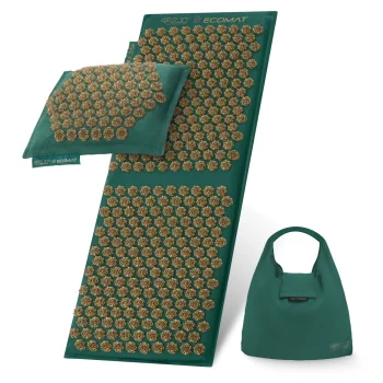 Akupresūros kilimėlis su pagalve 4FIZJO ECO XL, žalias
