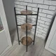 Triejų aukštų pastatomas gėlių stovas Ruhhy 00025627, 81 cm, juodas/rudas