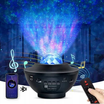 Ikonka LED žvaigždžių projektorius - naktinė lempa su Bluetooth garsiakalbiu