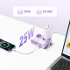 Orico PDC25 25W 6in1 maitinimo ilgintuvas 2x AC 2x USB-A 2x USB-C, violetinis