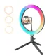 Blitzwolf BW-SL5 RGBW LED žiedinė lempa vloggingui, 26 cm su stovu