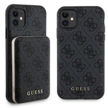 Dėklas Apple iPhone 11 ir išorinė baterija Guess 4G Metal Logo, juodas