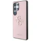 Guess Grained Big 4G Logo dėklas Samsung Galaxy S25 Ultra, rožinis