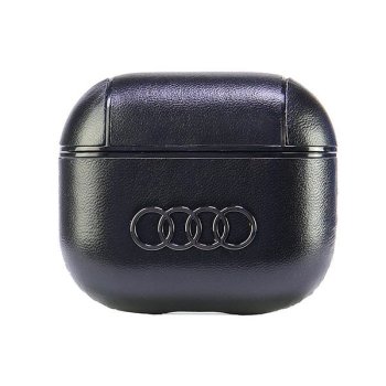 Audi Leather Big Logo dėklas, skirtas AirPods 3, juodas