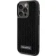 Karl Lagerfeld dėklas iPhone 15 Pro su kristalais, juodas