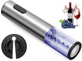 Electric Automatic Corkscrew with Foil Cutter / Wine Opener Accessory Set, Silver