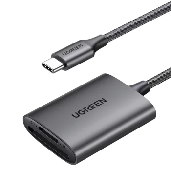 Ugreen CM401 USB-C SD/TF atminties kortelių skaitytuvas, pilkas