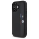 BMW dėklas iPhone 16 telefonui M Perforated Tricolor Detail Line, juodas