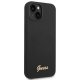 Guess Silicone Vintage Gold Logo dėklas, skirtas iPhone 14 Plus, juodas
