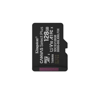 Kingston Canvas Select Plus MicroSD atminties kortelė, 128GB, 150MB/s, juoda