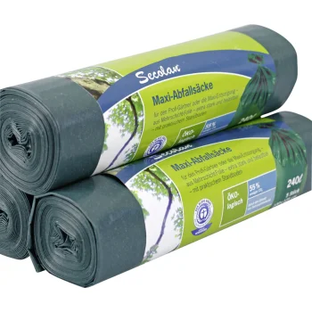 Šiukšlių maišai Secolan Maxi 240 l, 5 vnt., žali / juodi