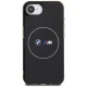 BMW IML Metal White Circle MagSafe dėklas telefonui iPhone 16e, juodas