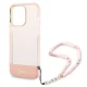 Guess Translucent Pearl Strap Case for iPhone 14 Pro Max - Pink
