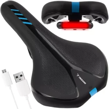Ergonomiška dviračio sėdynė su ventiliacija ir USB žibintu Trizand 22220, juoda