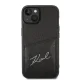 Karl Lagerfeld Signature Logo Cardslot dėklas iPhone 14 / 15 Plus, juodas