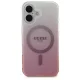 Guess dėklas iPhone 16 Plus telefonui IML Glitter Gradient MagSafe, rožinis