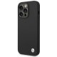 BMW dėklas iPhone 14 Pro telefonui Silicone Metal Logo, juodas