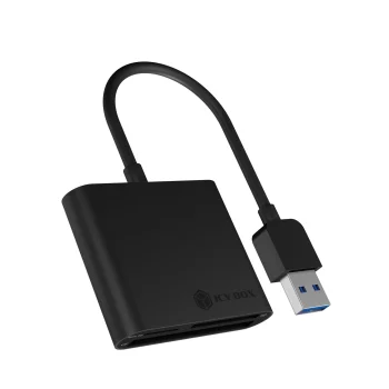 Icy Box IB-CR301-U3 USB 3.0 atminties kortelių skaitytuvas, juodas
