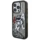Karl Lagerfeld Liquid Glitter Choupette dėklas iPhone 16 Pro Max - juodas