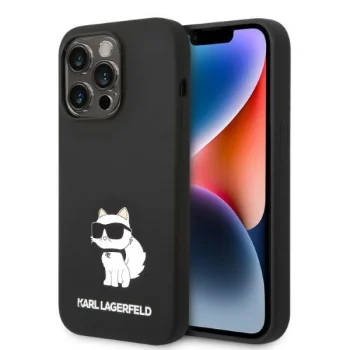 Karl Lagerfeld Silicone Choupette dėklas, skirtas iPhone 14 Pro Max, juodas