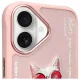Nimmy Glasses Cool Cat dėklas telefonui iPhone 16, rožinis