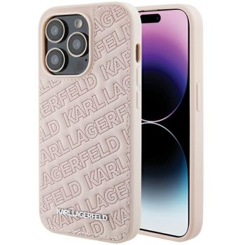 Karl Lagerfeld dėklas, skirtas iPhone 15 Pro Max, Quilted K Pattern, rožinis