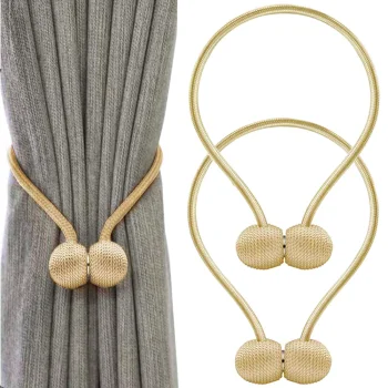 Magnetic Curtain Tiebacks, 2 pcs, Gold