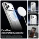 Dėklas iPhone 18 Pro / 17 Pro su magnetiniu žiedu, hibridinis, baltas