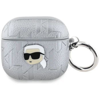 Karl Lagerfeld Monogram Karl Head Case for Apple AirPods 4 - Silver