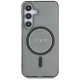 Guess Glitter Circle MagSafe dėklas Samsung Galaxy S25 telefonui, juodas