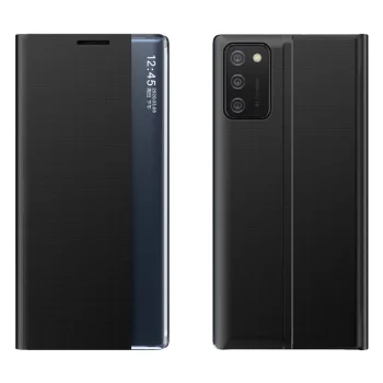 Atverčiamasis dėklas Samsung Galaxy A03s (166.5) su stovo funkcija, juodas