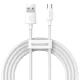 Baseus Simple Wisdom Micro USB laidų rinkinys, 2.1A, 1.5m, 2 vnt., baltas