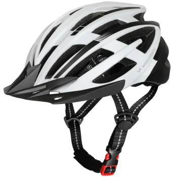 Wozinsky MTB dviratininko šalmas su LED galine lempute M (54-57 cm) Juodas/Baltas