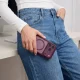 Tech-Protect MagOne CC MagSafe dėklas ir 2 apsauginiai stiklai iPhone 18 Pro / 17 Pro, Clear Burgundy