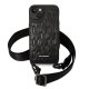 Karl Lagerfeld Monogram Plaque Logo dėklas su dirželiu iPhone 14 / 15 / 13, juodas
