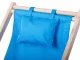 Folding Wooden Beach and Garden Sun Lounger with Cushion, Blue