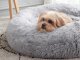Soft Plush Bed for Dogs and Cats, 80 cm, Light Grey